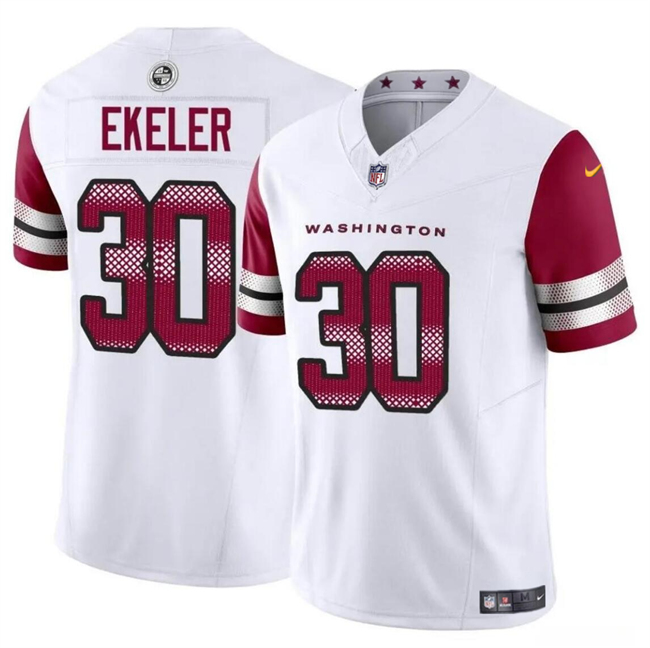 Youth Washington Commanders #30 Austin Ekeler White 2023 F.U.S.E Vapor Limited Football Stitched Jersey